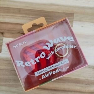 MVMT Retro Wave Red AirPods Case with Carabiner